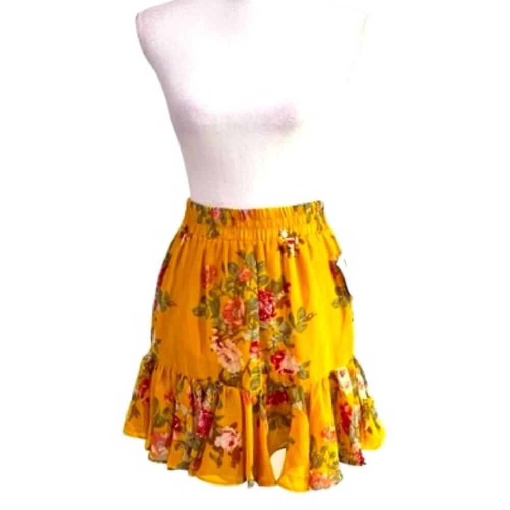 Forever 21 NWT Flouncy Feminine Flirty Floral Mini Skirt XL